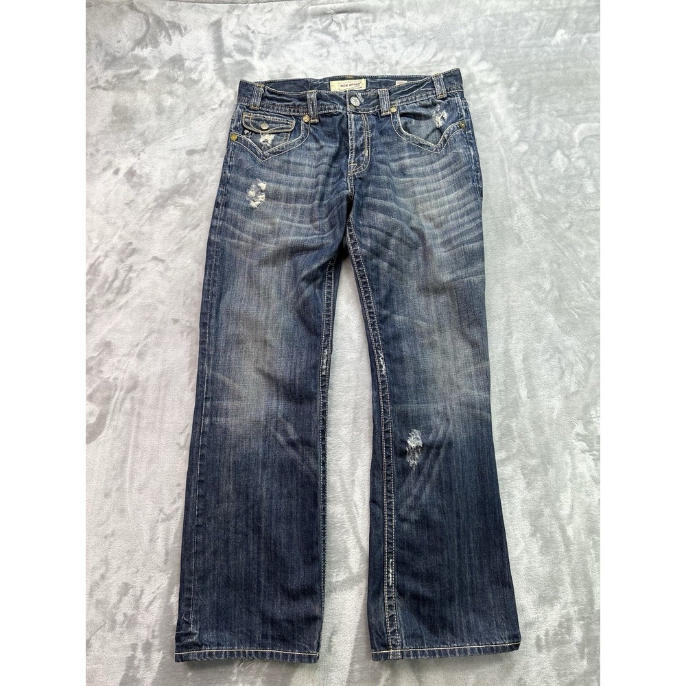 Men's Mek Denim OAXACA Bootcut Button Fly Handcrafted Jeans 36Wx34L Western Fade